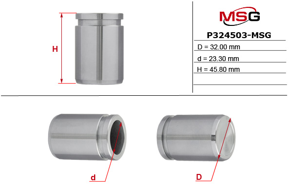 MSG - P324503-MSG - Поршень гальм. супорта зад. Chevrolet Lacetti 05- /Daewoo Lacetti 04- , Nubira 03- (Dac 32x45,8)