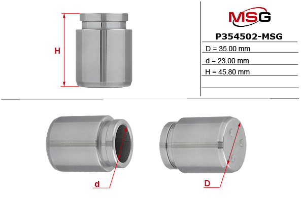 MSG - P354502-MSG - (Ø35mm) Поршень супорта Mitsubishi Lancer, Subaru Legasy, 01-