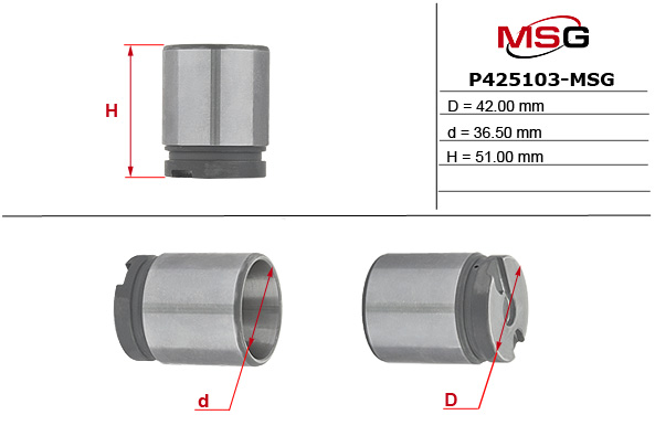 MSG - P425103-MSG - Поршень заднього супорта (Bosch 42x51) Opel Movano 98- /Nissan Interstar 02- /Renault Master 98-