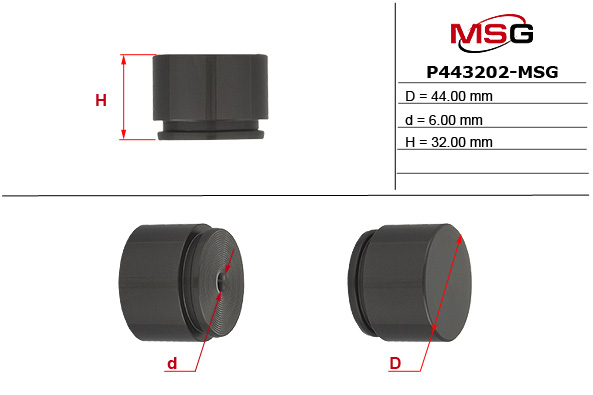 MSG - P443202-MSG - Поршень гальм. супорта перед. (Brembo 44х32) Bmw 5 (E34), 7 (E38) /MB C (W203, S203), CLK (C209), E (W211, S211), M (W163), S (W220)