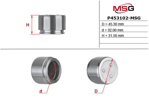MSG - P453102-MSG - Поршень гальм. супорта перед. Mitsubishi Pajero IV  07-/Toyota Land Cruiser 00-  (Sumitomo 45mm)