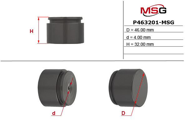 MSG - P463201-MSG - Поршень передн. гальмівного супорта (Brembo Ø46x32) VW Touareg 06-10 /Subaru Impreza 01- /LandRover Range Rover 05-13