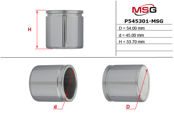 MSG - P545301-MSG - Поршень гальм. супорта перед. Audi/VW /Citroen /Dacia /Fiat /Peugeot /Renault (Lucas 54x54)