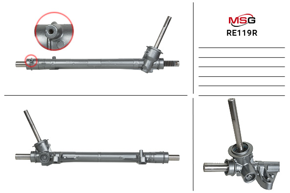 MSG - RE119R - Рейка кермова (відновлена) RENAULT CLIO III 2005-2012,MODUS / GRAND MODUS 2004-2012