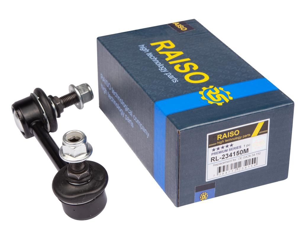 RAISO - RL-234150M - Тяга стабілізатора перед. прав. Mazda 323 93-/626 92-/CX7 2006- RAISO - RL-234150M - Тяга стабілізатора перед. прав. Mazda 323 93-/626 92-/CX7 2006-