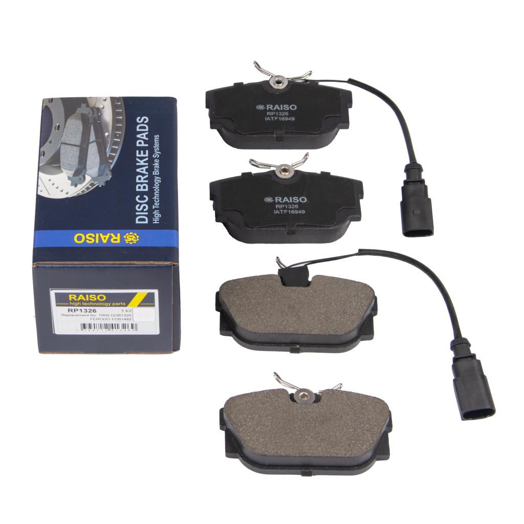 RAISO - RP1326 - Колодки гальмівні диск. зад. Sharan/T4/Galaxy/Alhambra (з датчиками) 90-10 RAISO - RP1326 - Колодки гальмівні диск. зад. Sharan/T4/Galaxy/Alhambra (з датчиками) 90-10
