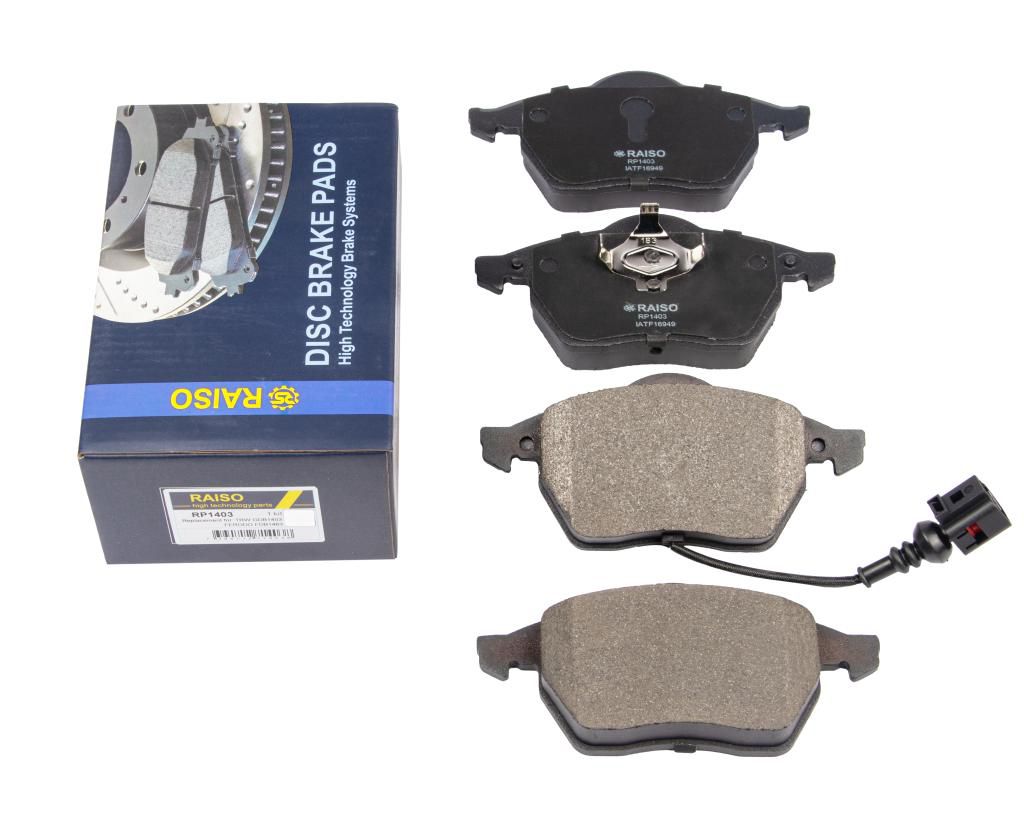 RAISO - RP1403 - Гальмівнi колодки дисковi VW Golf IV 97-03 с датч. RAISO - RP1403 - Гальмівнi колодки дисковi VW Golf IV 97-03 с датч.