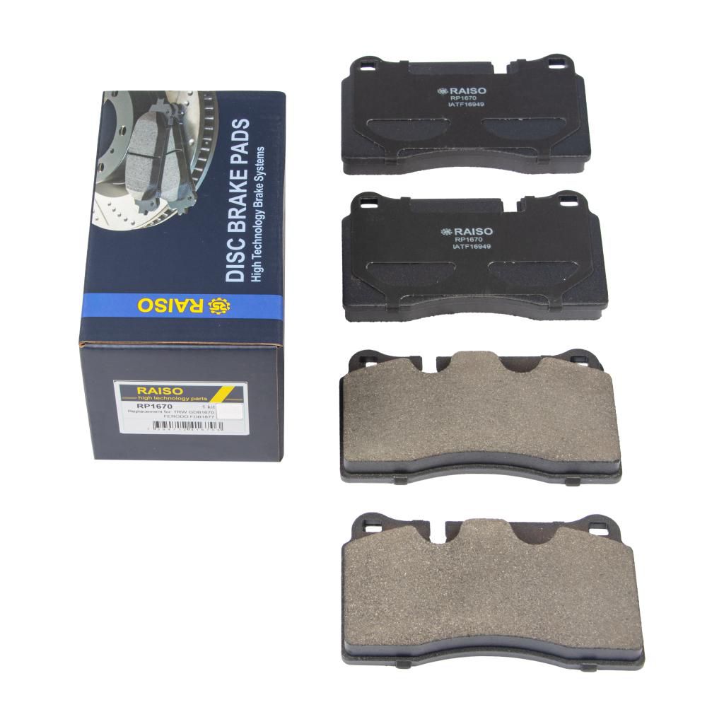 RAISO - RP1670 - Гальмівні колодки дискові передн. Land Rover Range Rover III/Sport 3.6Td/4.2 02.05- VW Touareg I /Touareg II 04- RAISO - RP1670 - Гальмівні колодки дискові передн. Land Rover Range Rover III/Sport 3.6Td/4.2 02.05- VW Touareg I /Touareg II 04-