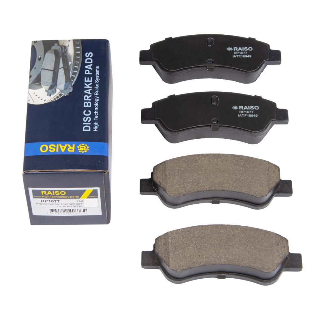 RAISO - RP1677 - Гальмівні колодки перед. Citroen Berlingo 01-/Peugeot Partner/206/307 00- RAISO - RP1677 - Гальмівні колодки перед. Citroen Berlingo 01-/Peugeot Partner/206/307 00-