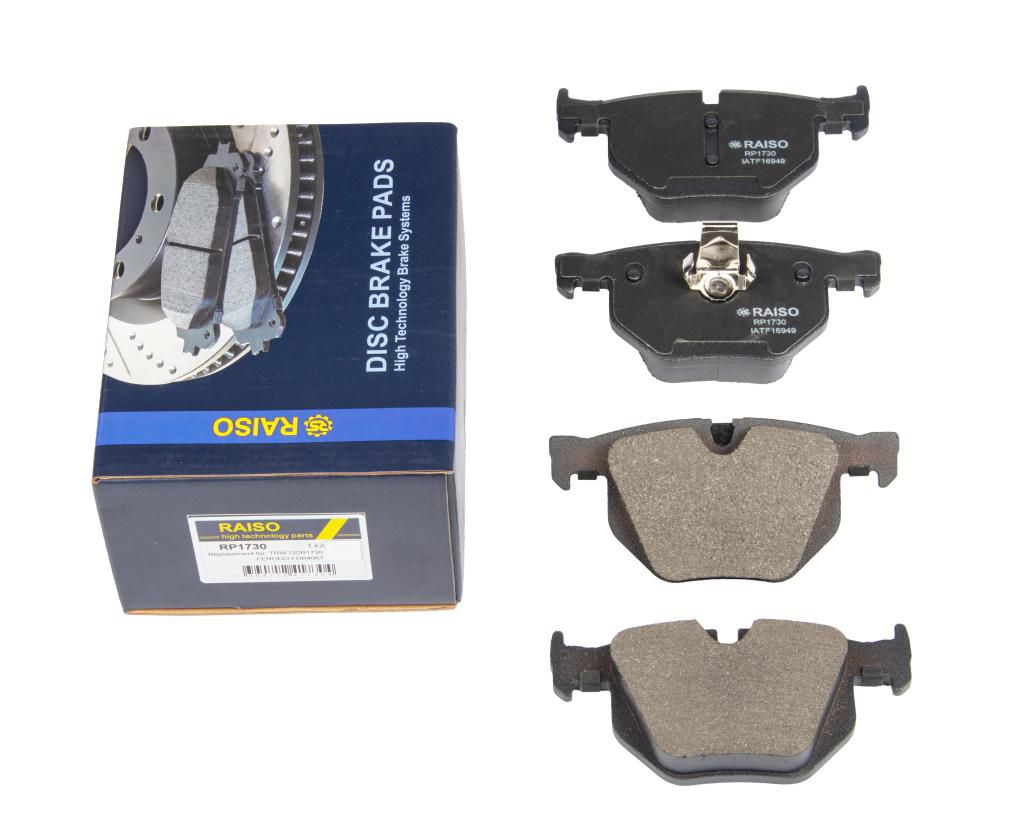 RAISO - RP1730 - Гальмівні колодки дискові зад. BMW 3 (E90, E91, E92),X1 (E84) 2.0-3.0 05- /X5 (E70) 3.0d 08- RAISO - RP1730 - Гальмівні колодки дискові зад. BMW 3 (E90, E91, E92),X1 (E84) 2.0-3.0 05- /X5 (E70) 3.0d 08-
