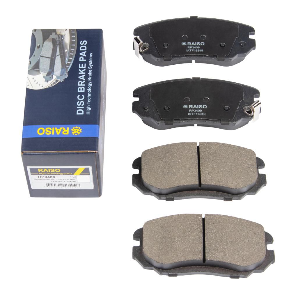 RAISO - RP3409 - К-кт перед. гальм. колодок Hyundai Grandeur, Sonata V 2.0CRDi-3.3 05- RAISO - RP3409 - К-кт перед. гальм. колодок Hyundai Grandeur, Sonata V 2.0CRDi-3.3 05-