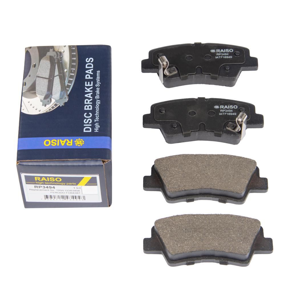 RAISO - RP3494 - Гальмівні колодки дискові зад. Hyundai Grandeur, Sonata V, Tucson Kia Opirus, Soul Ssangyong Korando 1.6-3.3 05-