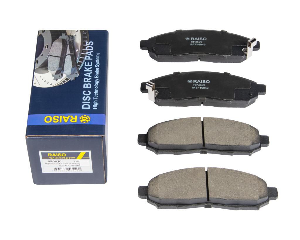 RAISO - RP3520 - Гальмівні колодки перед. Nissan Murano/Navara 05-/Pathfinder 03.05- RAISO - RP3520 - Гальмівні колодки перед. Nissan Murano/Navara 05-/Pathfinder 03.05-