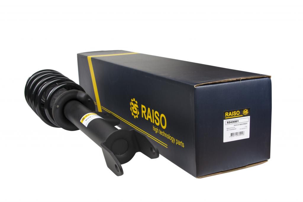 RAISO - RS436901 - Амортизатор передній пр. Tesla Model 3 RWD (комплект з пружиною і опорою+захисний к-т) (газ.)