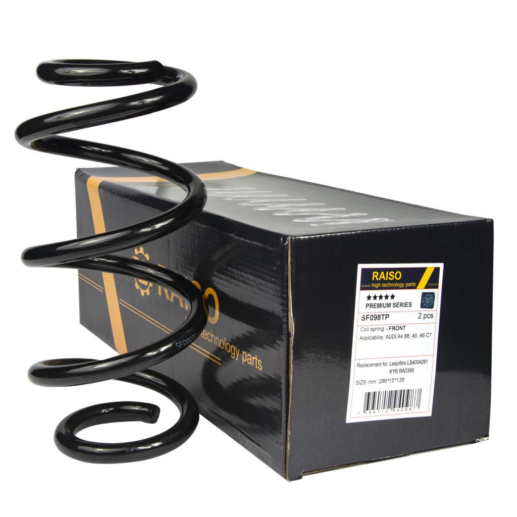 RAISO - SF098TP - Пружина передня AUDI A4 B8/A5/A6 C7 2.7D/3.0D (286*15*138)