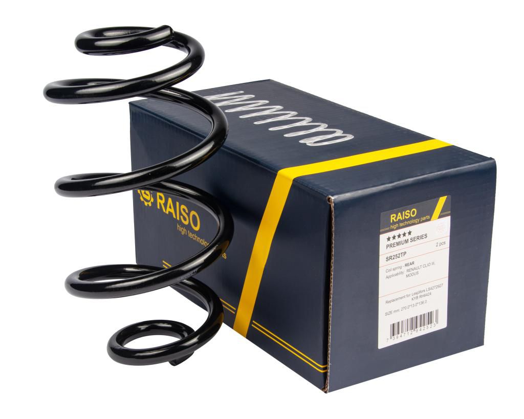 RAISO - SR252TP - Пружина задн. Renault Clio III 1.2/1.4/1.5dCi/1.6/2.0 05-14/Modus 04-