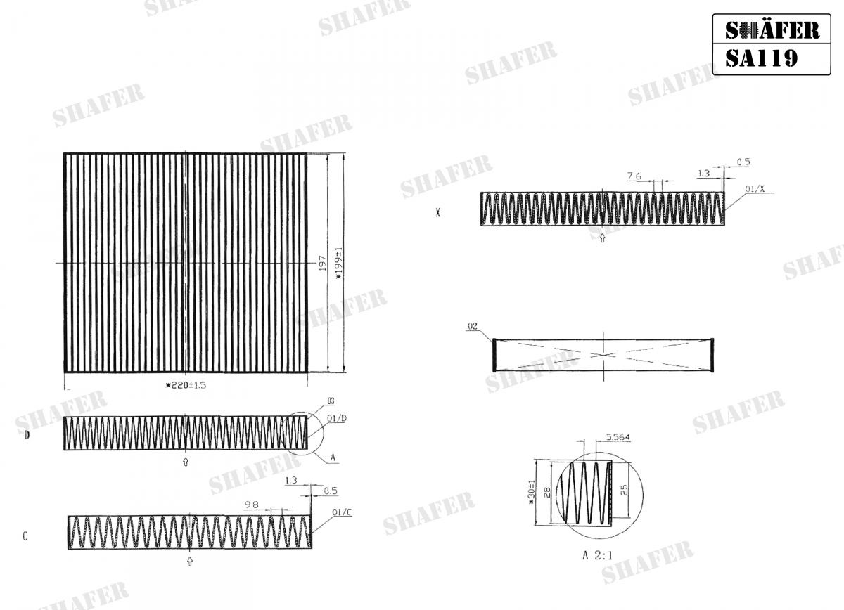 SHAFER - SA119 - Фільтр салону Nissan Almera,Primera 1.5-2.2 00-