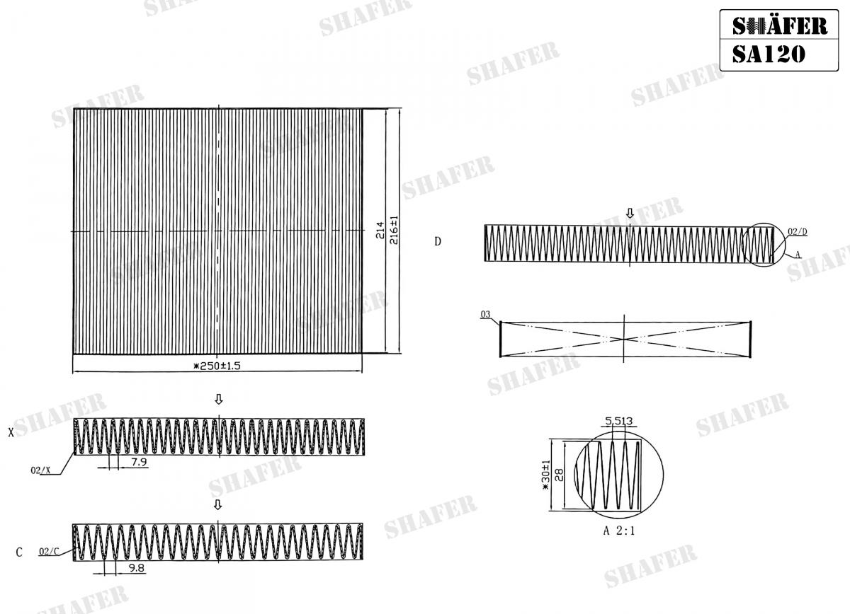 SHAFER - SA120 - Фільтр салона VAG A2/Ibiza IV/V/Fabia/Roomster/Polo 1.2/1.2Tdi/1.4Tdi1.4 16V/1.9Tdi 00-