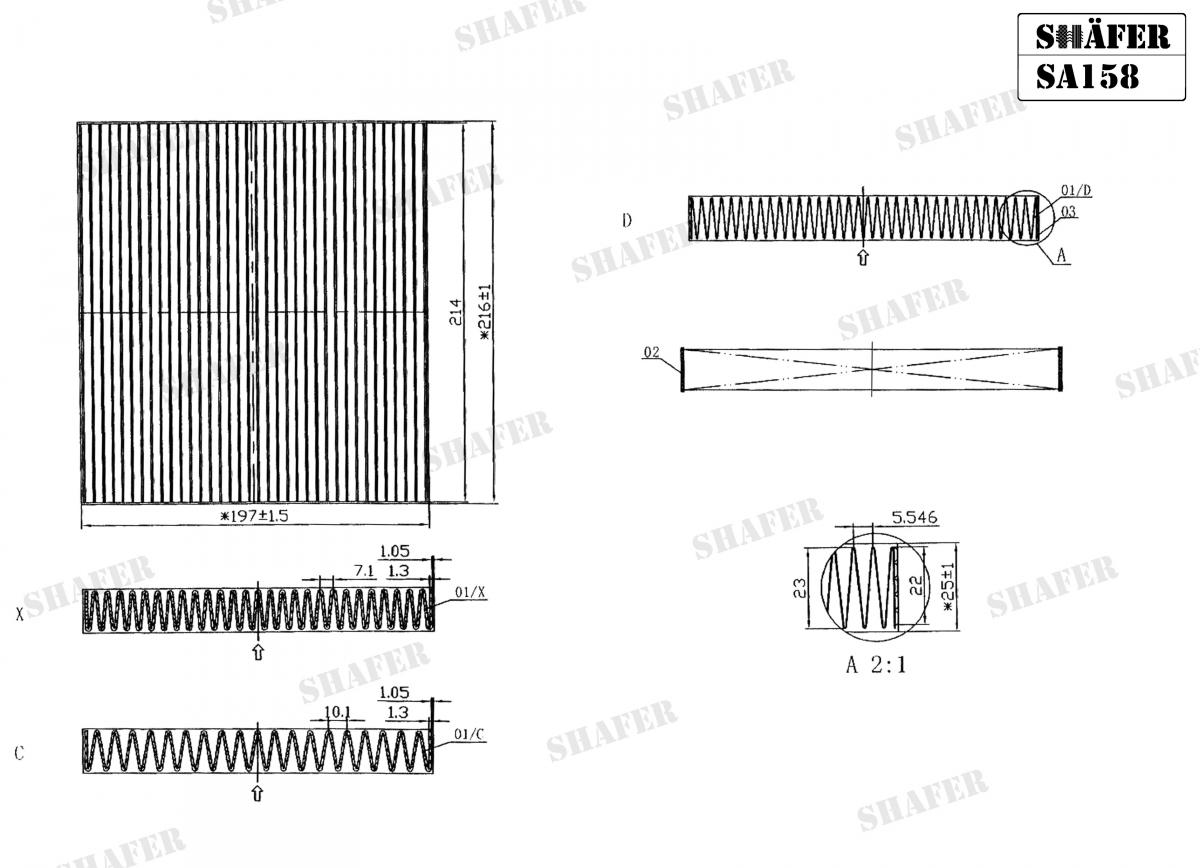 SHAFER - SA158 - Фiльтр салону Mazda 6 02-