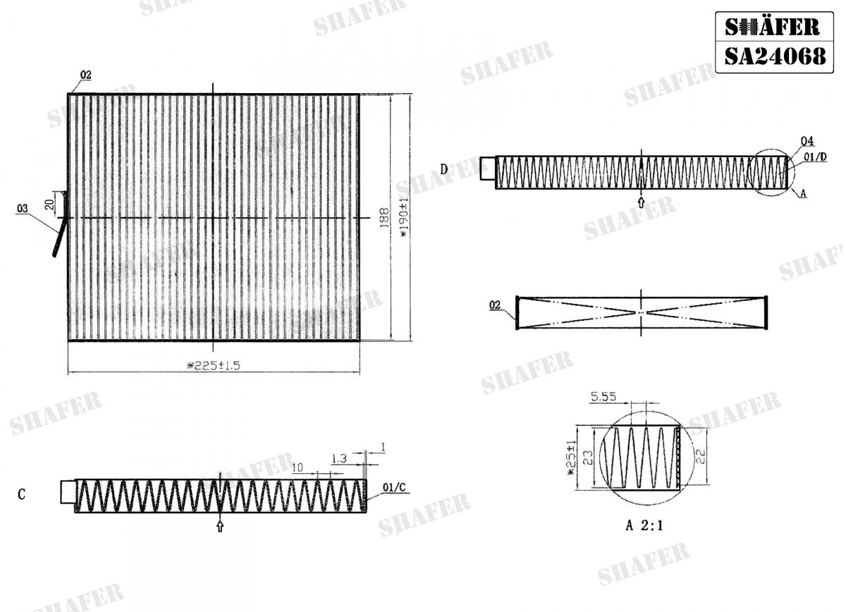 SHAFER - SA24068 - Фільтр салону Ford Explorer 16- 3.5 USA
