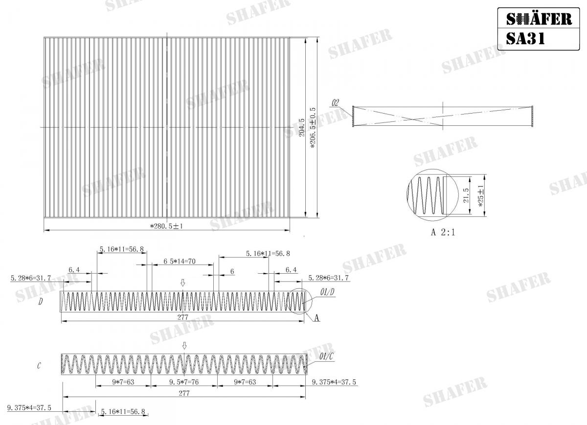 SHAFER - SA31 - Фільтр салона Audi A3/VW Golf/Polo/Vento/Skoda Octavia/Super B 02-