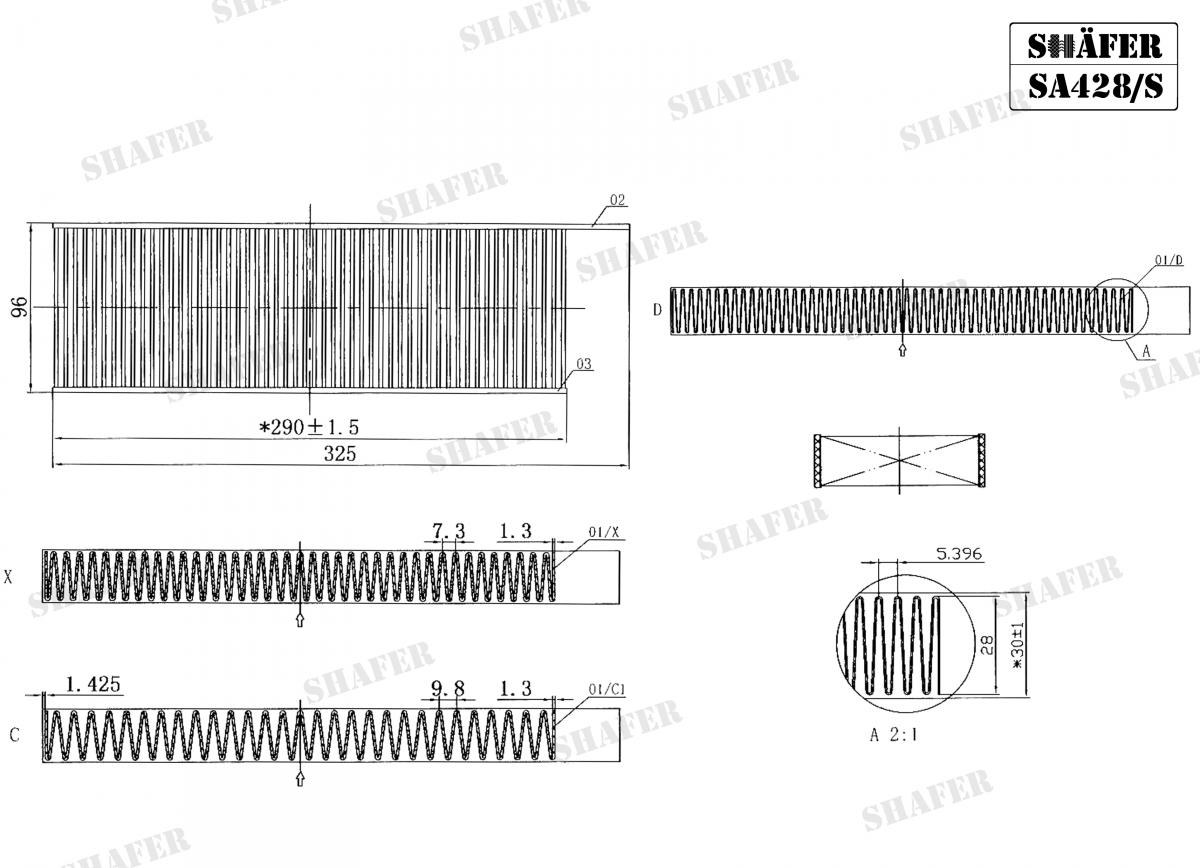 SHAFER - SA428/S - Фільтр салону Citroen Berlingo/C4/Peugeot Partner 1.6 HDI