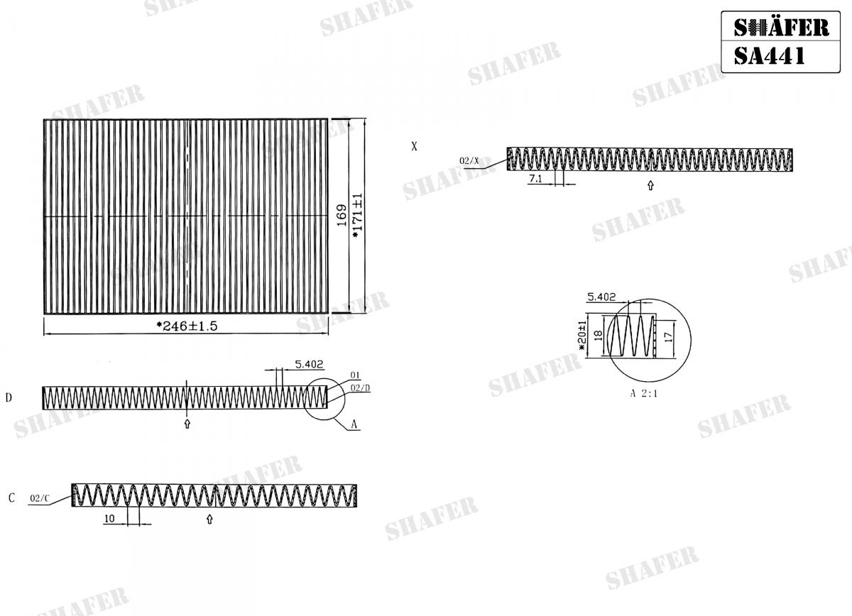 SHAFER - SA441 - Фільтр салону Kia Ceed 1.4-2.0 16V, 1.6CRDi 10/06-