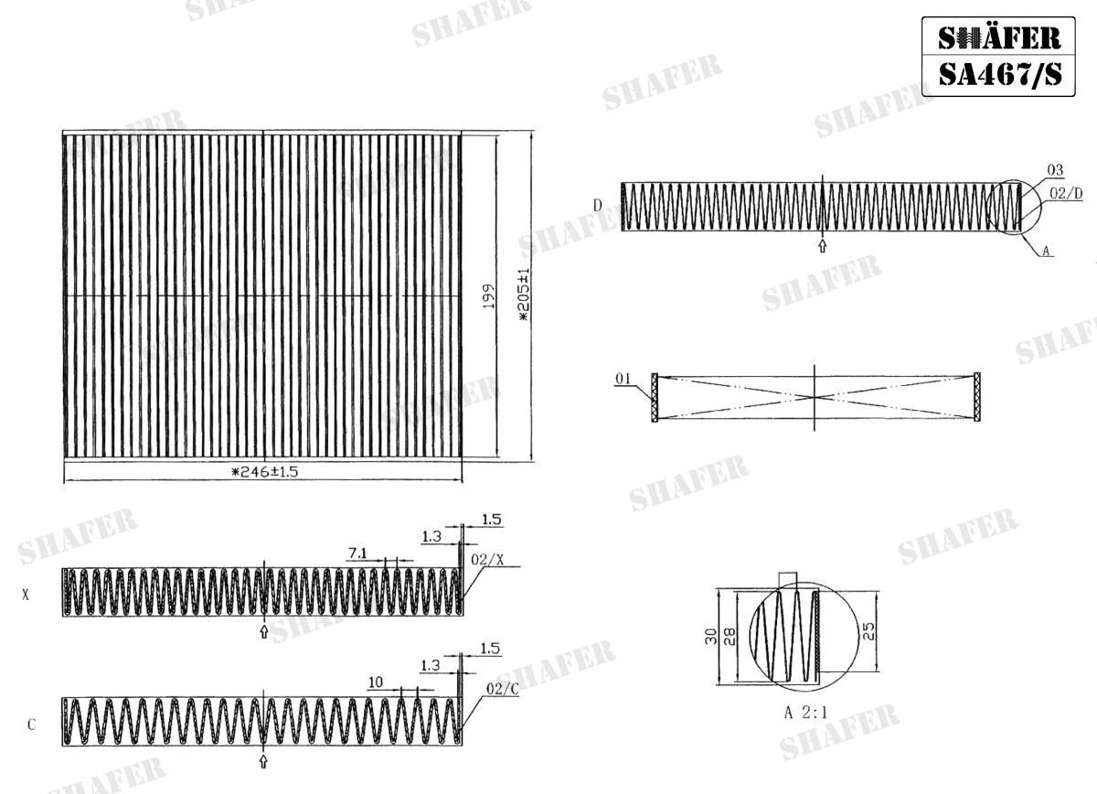 SHAFER - SA467/S - Фільтр салону BMW 7 (F01/F02) 08-/523i (F10/F11/F18) 10-