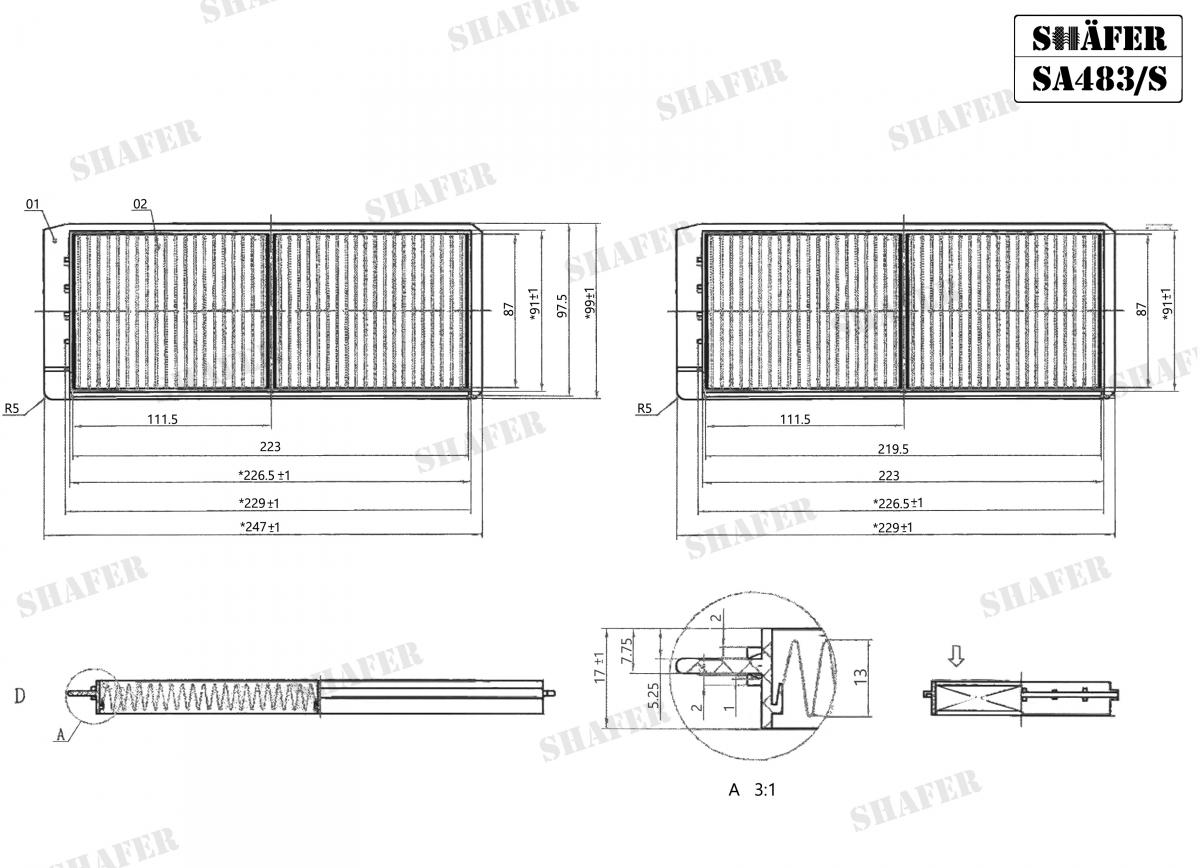 SHAFER - SA483/S - Фільтр салону Mazda 2 1.3 07-