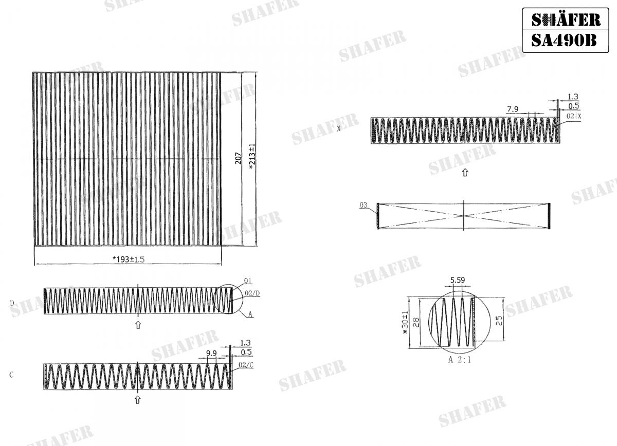 SHAFER - SA490B - Фільтр салону протиалерген.Toyota Yaris II 1.0-1.8 16V, 1.4D-4D 01/06-