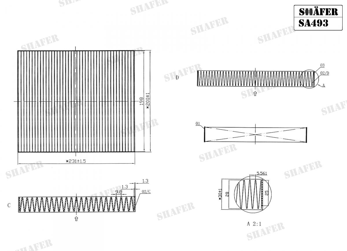 SHAFER - SA493 - Фільтр салону Infiniti EX35/EX37/G/Q70 08- 