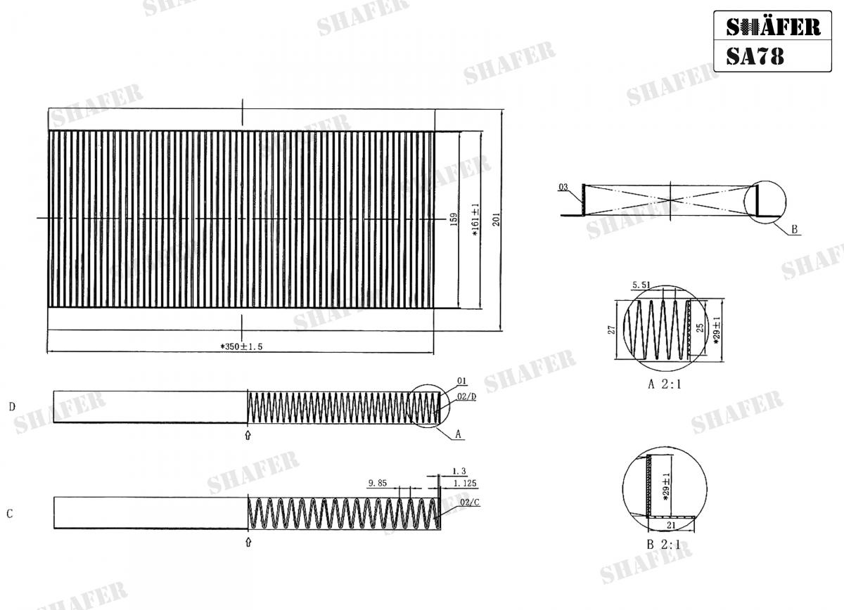 SHAFER - SA78 - Фільтр салона Ford Focus/Connect 1.4-2.0 16V/1.8TDCI 98.10
