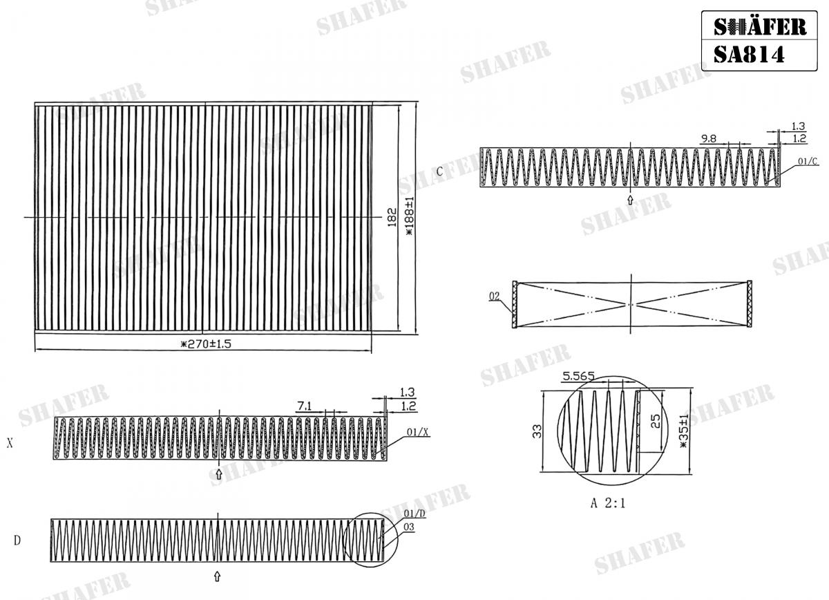 SHAFER - SA814 - Фільтр салону Peugeot 508 10- SHAFER - SA814 - Фільтр салону Peugeot 508 10-