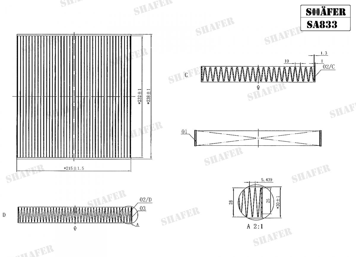 SHAFER - SA833 - Фільтр салону Ford Ranger 11-