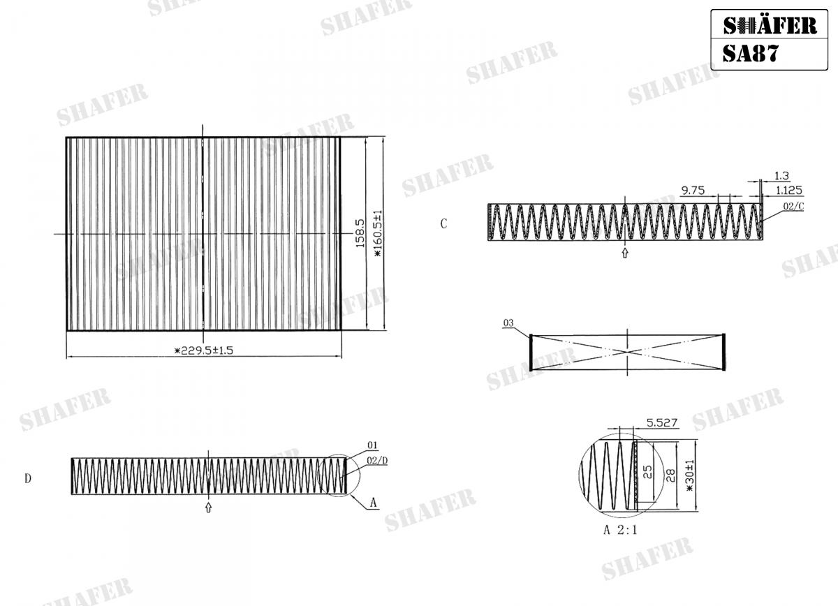 SHAFER - SA87 - Фільтр салона Renault  Clio II Megane 96-99- SHAFER - SA87 - Фільтр салона Renault  Clio II Megane 96-99-
