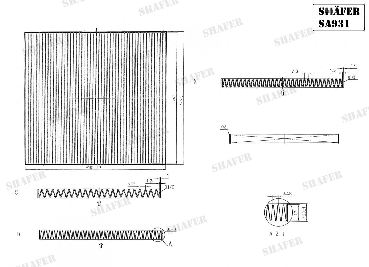 SHAFER - SA931 - Фільтр салона Nissan Murano 3.4 08-/Teana II 2.3/2.5 08-