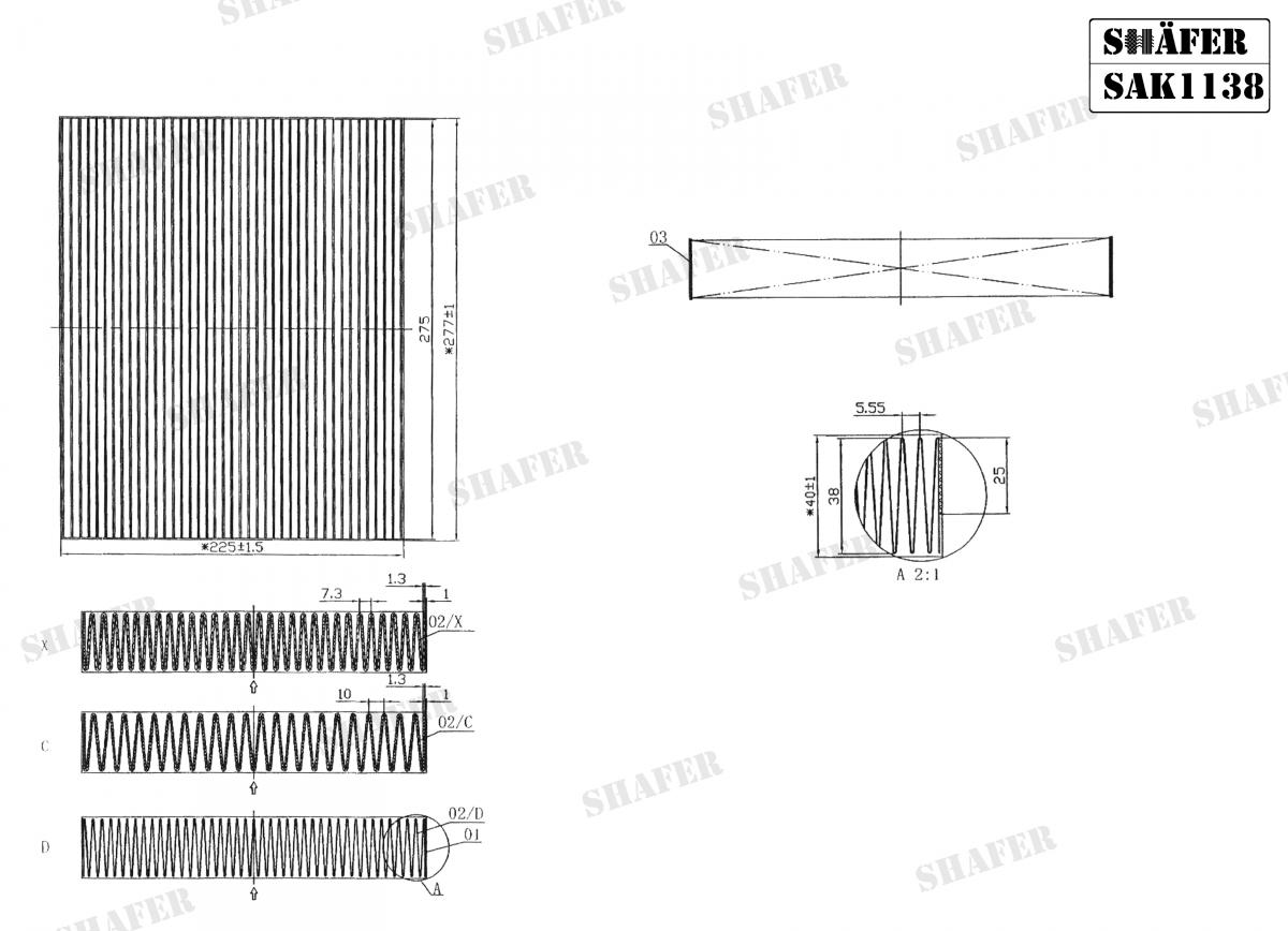 SHAFER - SAK1138 - Фільтр салону вугільний Ford Galaxy 15-/Mondeo 14-/S-Max 15-