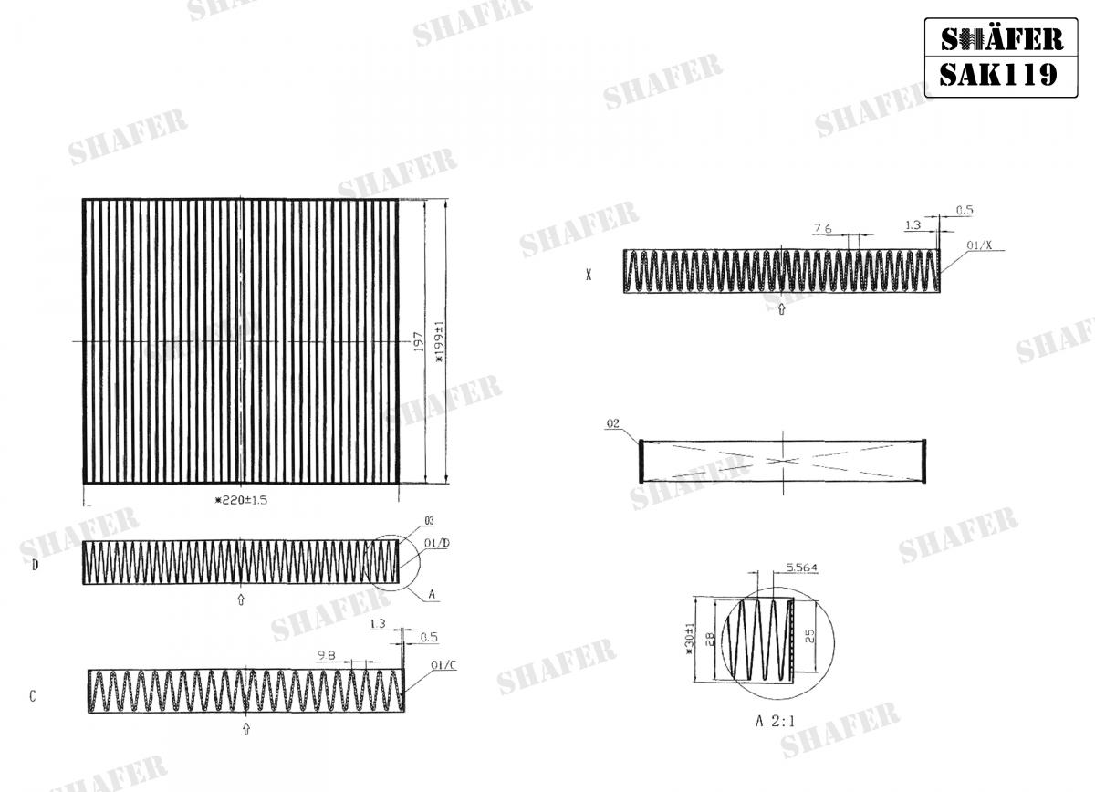 SHAFER - SAK119 - Фільтр салону (вугільний) Nissan Almera,Primera 1.5-2.2 00-