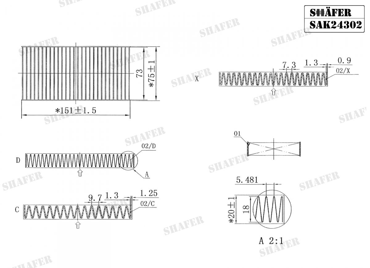 SHAFER - SAK24302 - Фільтр салону вугіл.(2 шт) Jeep Wrangler III 07- SHAFER - SAK24302 - Фільтр салону вугіл.(2 шт) Jeep Wrangler III 07-