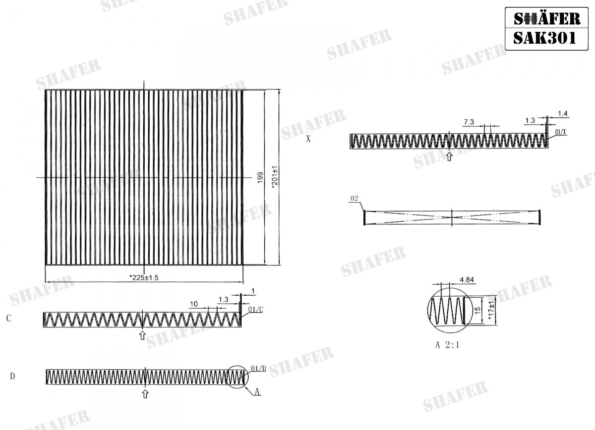 SHAFER - SAK301 - Фільтр салона вугільний Hyunday Tucson 05-/Kia Carens 2.0 CRDi 06-