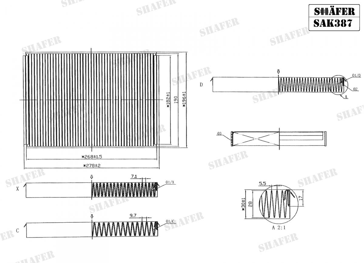 SHAFER - SAK387 - Фільтр салону (вугіл.) Land Rover Freelander 2.2TD 06-/Volvo S60 10-