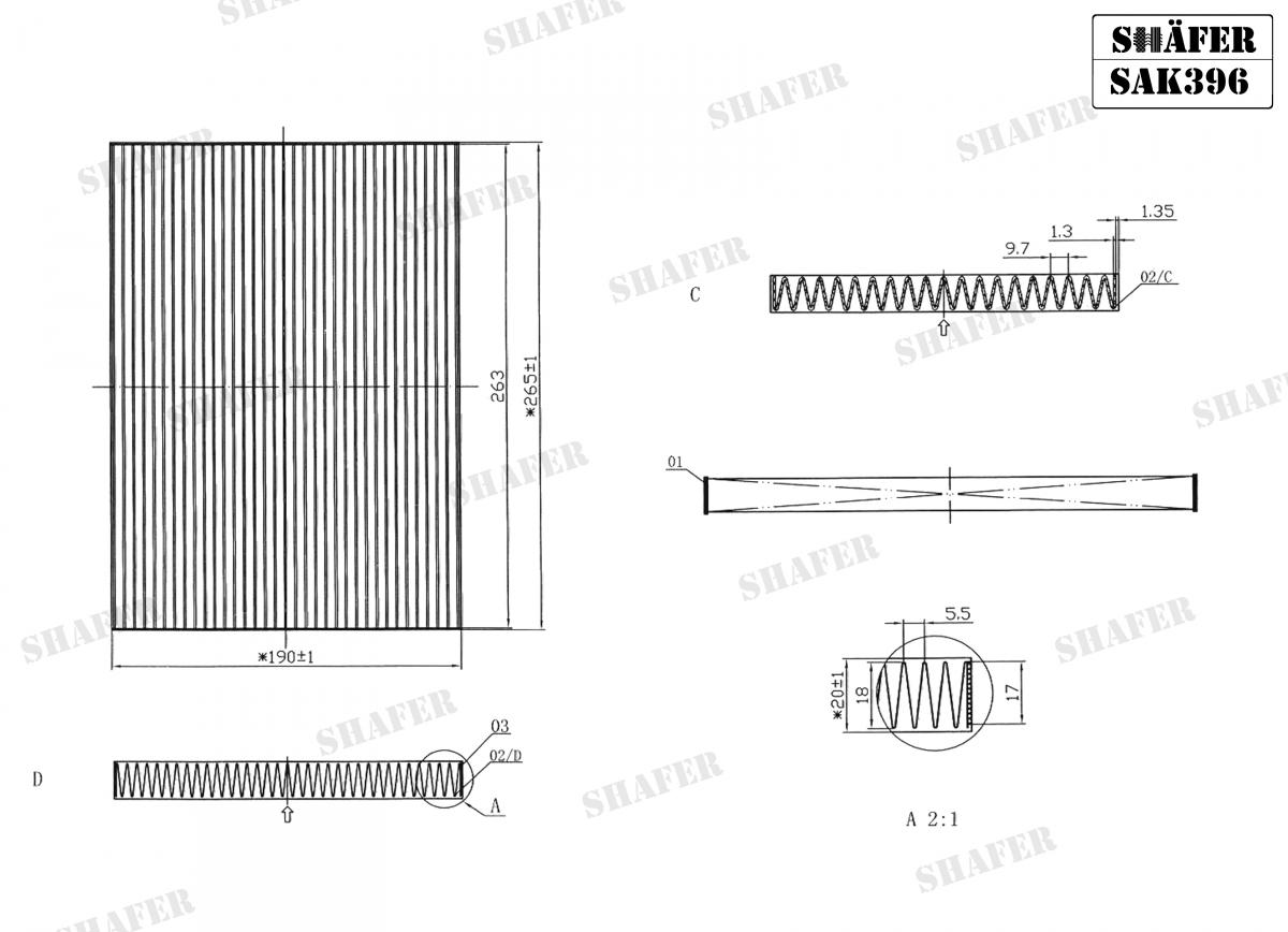 SHAFER - SAK396 - Фільтр салону вугільн. Nissan Qashqai 06-, X-Trail 07-