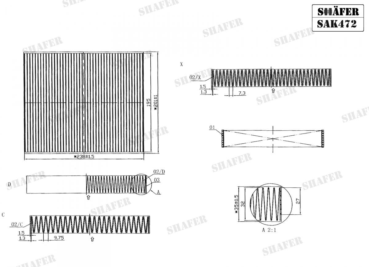 SHAFER - SAK472 - Фільтр салона вугільний Opel  Astra J 09-/Insignia 08-