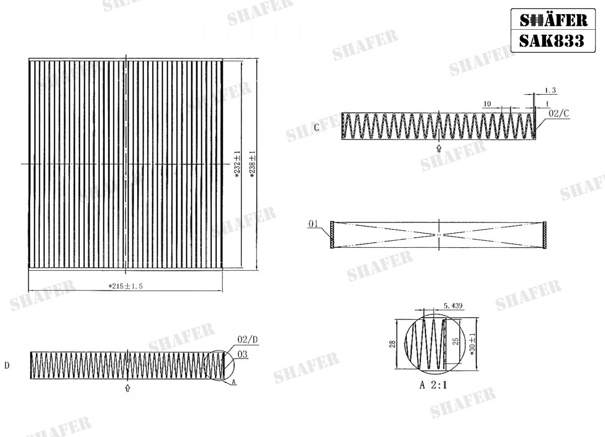 SHAFER - SAK833 - Фільтр салону вугільн. Ford Ranger 11-