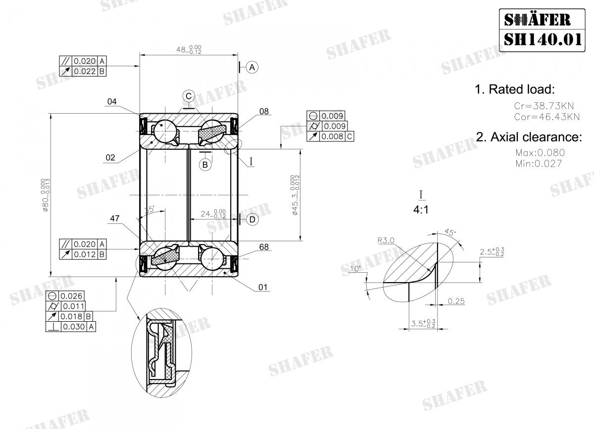 SHAFER - SH140.01 - Підшипник зад. ступиці Opel Movano Renault Master 2.5D-2.8Dti 97.06- SHAFER - SH140.01 - Підшипник зад. ступиці Opel Movano Renault Master 2.5D-2.8Dti 97.06-