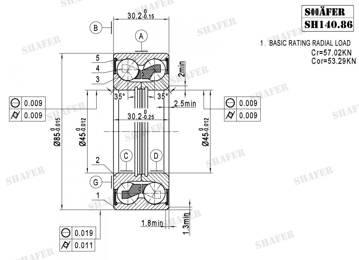 SHAFER - SH140.86 - Підшипник ступиці задн. Ford Transit 92-