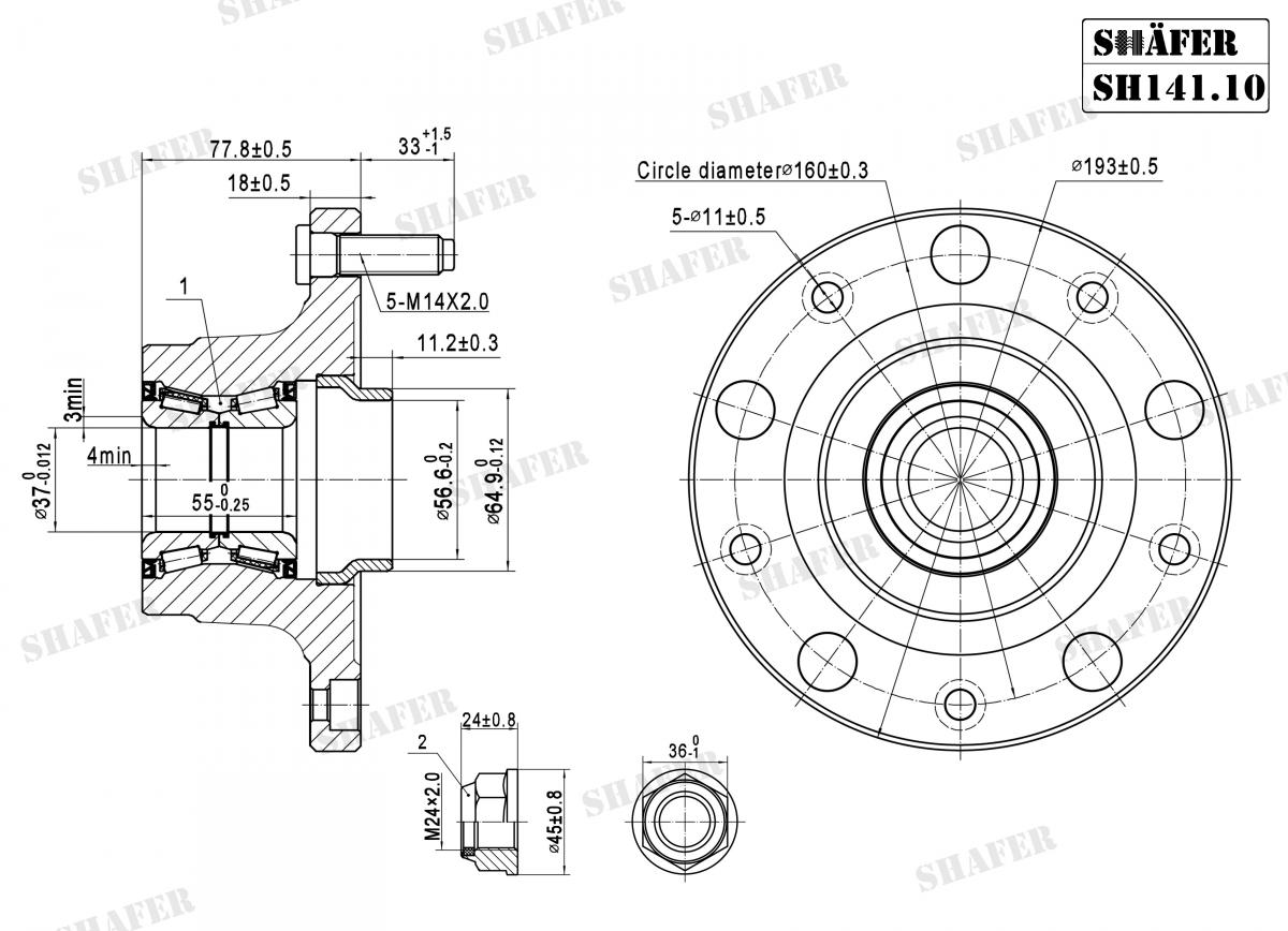 SHAFER - SH141.10 - К-кт підшипников Ford Transit Bus 2006.07-