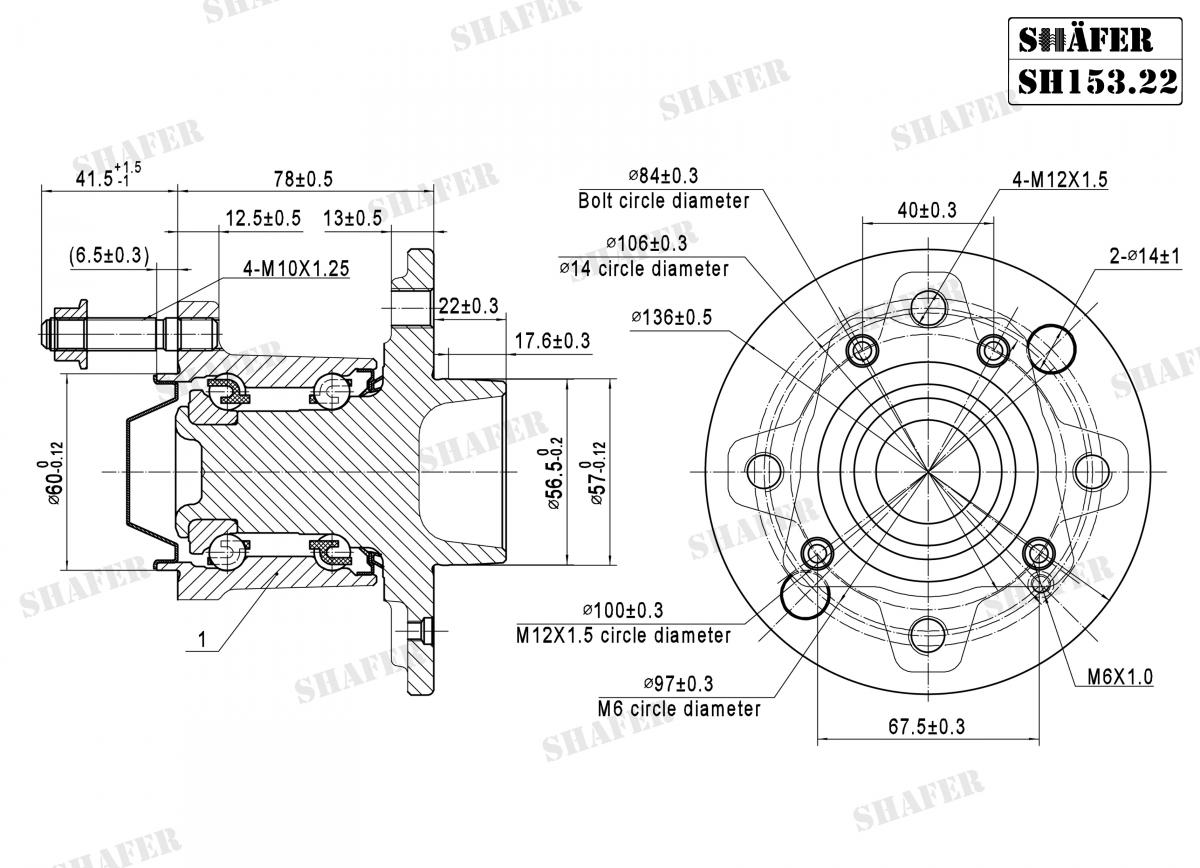 SHAFER - SH153.22K - Підшипник зад. (ступиця 4 отв. -ABS) +монтажний к-кт  Opel Astra F/G/Combo/Vectra A 88-05 SHAFER - SH153.22K - Підшипник зад. (ступиця 4 отв. -ABS) +монтажний к-кт  Opel Astra F/G/Combo/Vectra A 88-05