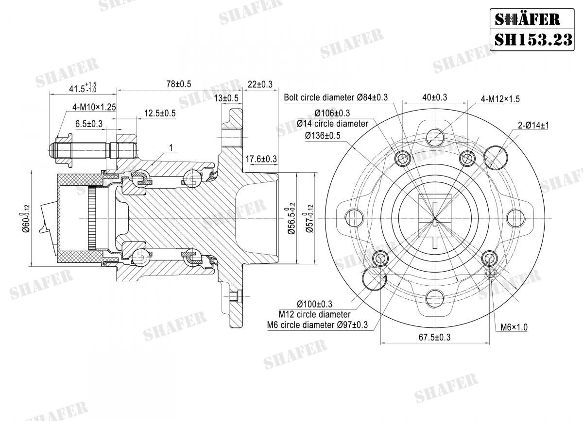SHAFER - SH153.23K - Ступиця (підшипник) зад. +монтажний к-кт Opel Astra F, G, Combo C, Vectra A, B, Lanos 1.6 (+ABS) (4 гвинта) SHAFER - SH153.23K - Ступиця (підшипник) зад. +монтажний к-кт Opel Astra F, G, Combo C, Vectra A, B, Lanos 1.6 (+ABS) (4 гвинта)