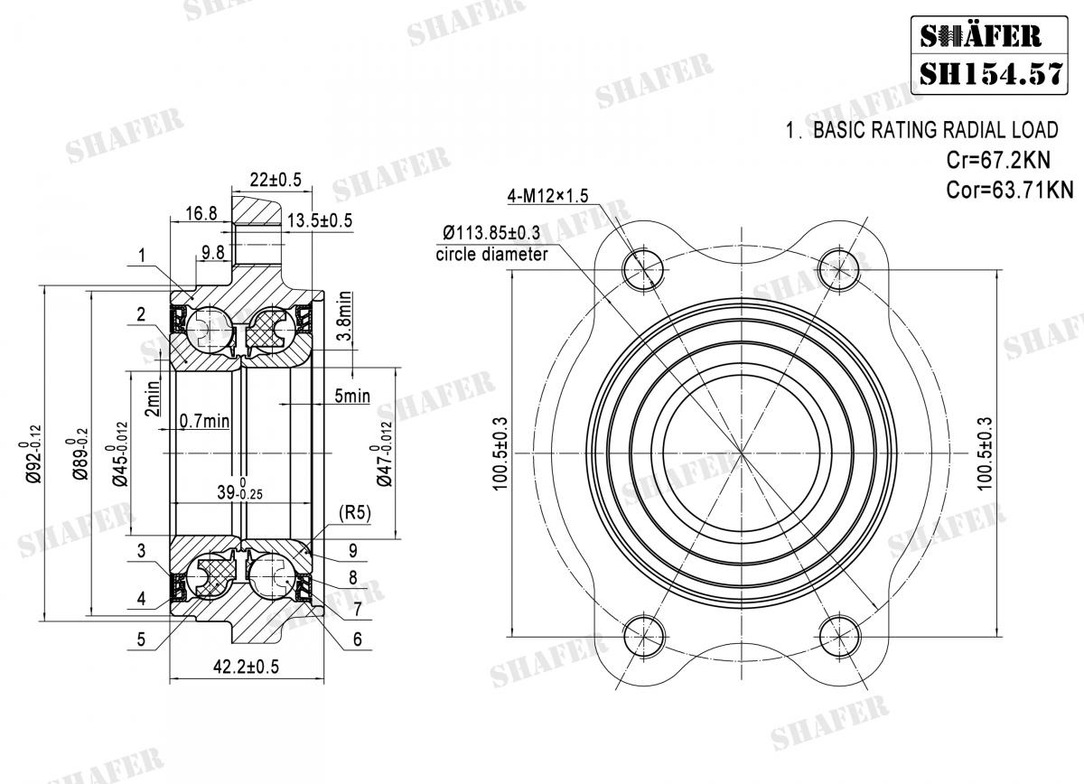 SHAFER - SH154.57 - Пiдшипник ступиці перед. лів/прав. AUDI A4 B7, A6 ALLROAD C6, A6 C6, A8 D2, A8 D3, R8, R8 SPYDER; VW PHAETON 2.0D-6.0 03.94-03.16 SHAFER - SH154.57 - Пiдшипник ступиці перед. лів/прав. AUDI A4 B7, A6 ALLROAD C6, A6 C6, A8 D2, A8 D3, R8, R8 SPYDER; VW PHAETON 2.0D-6.0 03.94-03.16